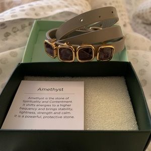 Perlo Leather Strap Wrap Bracelet
